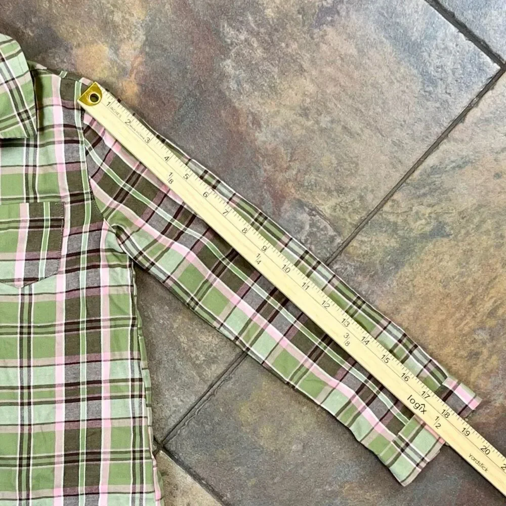 The Children’s Place Girls Plaid Button Up Shirt 7/8 Medium